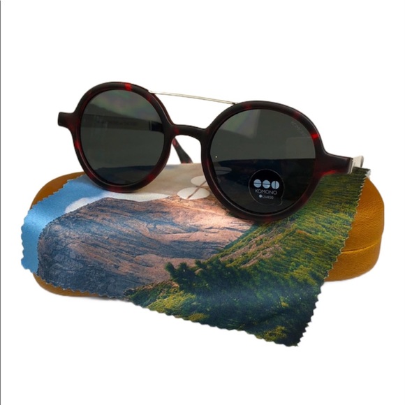 KOMONO Vivien Tortoise Silver Sunglasses Round Red - Picture 4 of 11